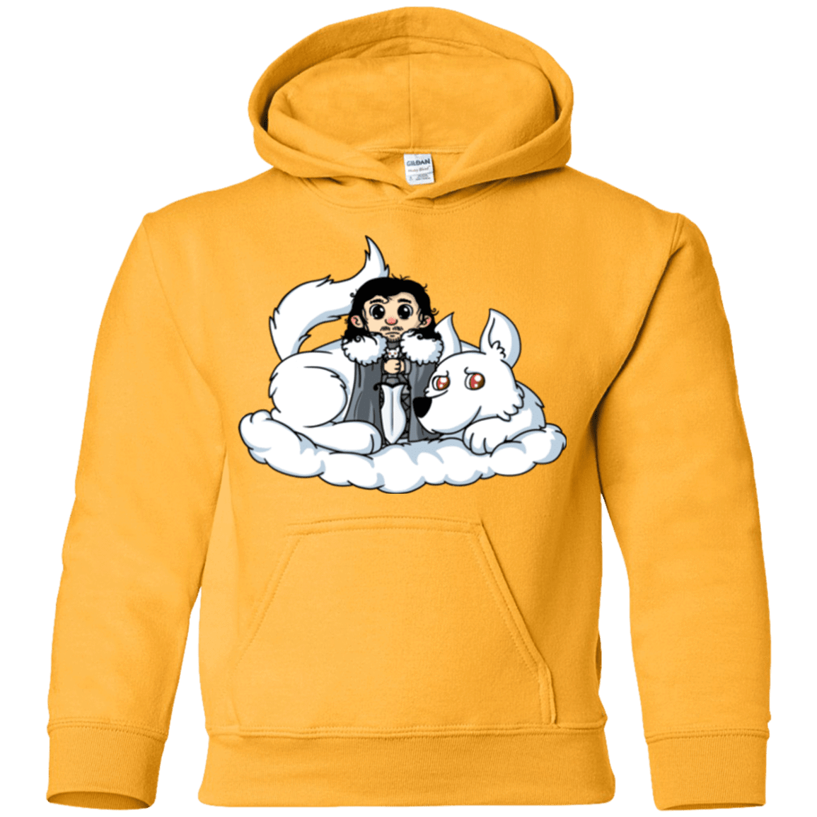Sweatshirts Gold / YS Cute Jon Snow and  Ghost Youth Hoodie