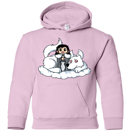 Sweatshirts Light Pink / YS Cute Jon Snow and  Ghost Youth Hoodie