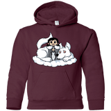 Sweatshirts Maroon / YS Cute Jon Snow and  Ghost Youth Hoodie