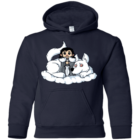Sweatshirts Navy / YS Cute Jon Snow and  Ghost Youth Hoodie