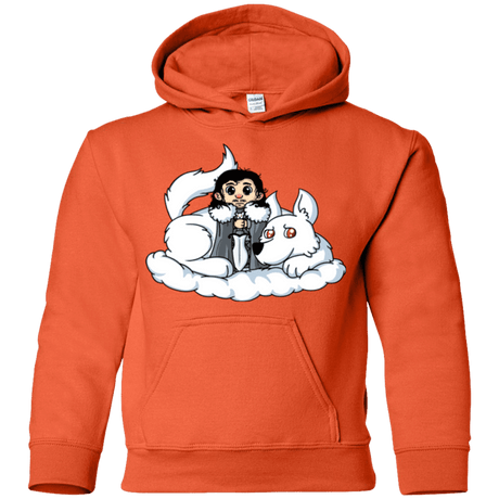 Sweatshirts Orange / YS Cute Jon Snow and  Ghost Youth Hoodie