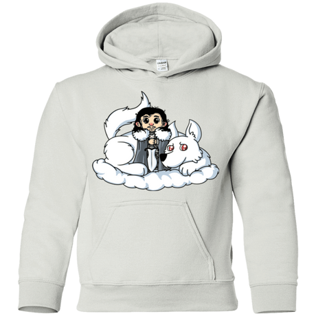 Sweatshirts White / YS Cute Jon Snow and  Ghost Youth Hoodie