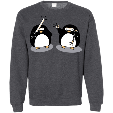 Sweatshirts Dark Heather / S Cute Ninja Penguins Crewneck Sweatshirt