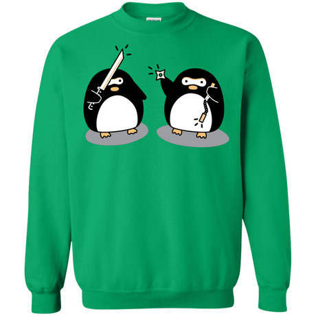 Sweatshirts Irish Green / S Cute Ninja Penguins Crewneck Sweatshirt