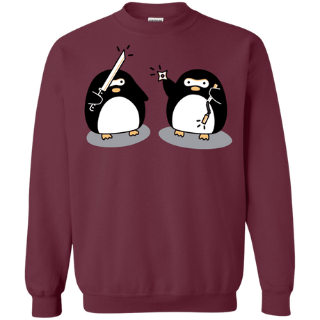 Sweatshirts Maroon / S Cute Ninja Penguins Crewneck Sweatshirt