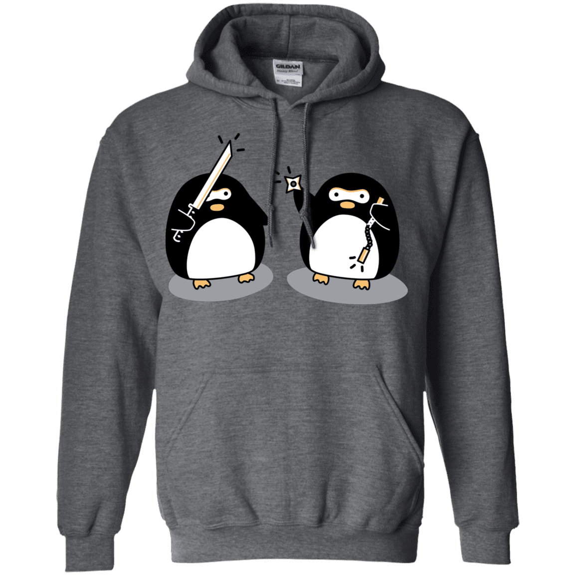 Sweatshirts Dark Heather / S Cute Ninja Penguins Pullover Hoodie