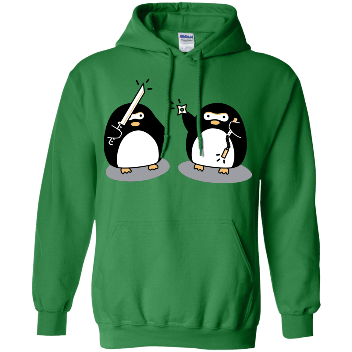 Sweatshirts Irish Green / S Cute Ninja Penguins Pullover Hoodie