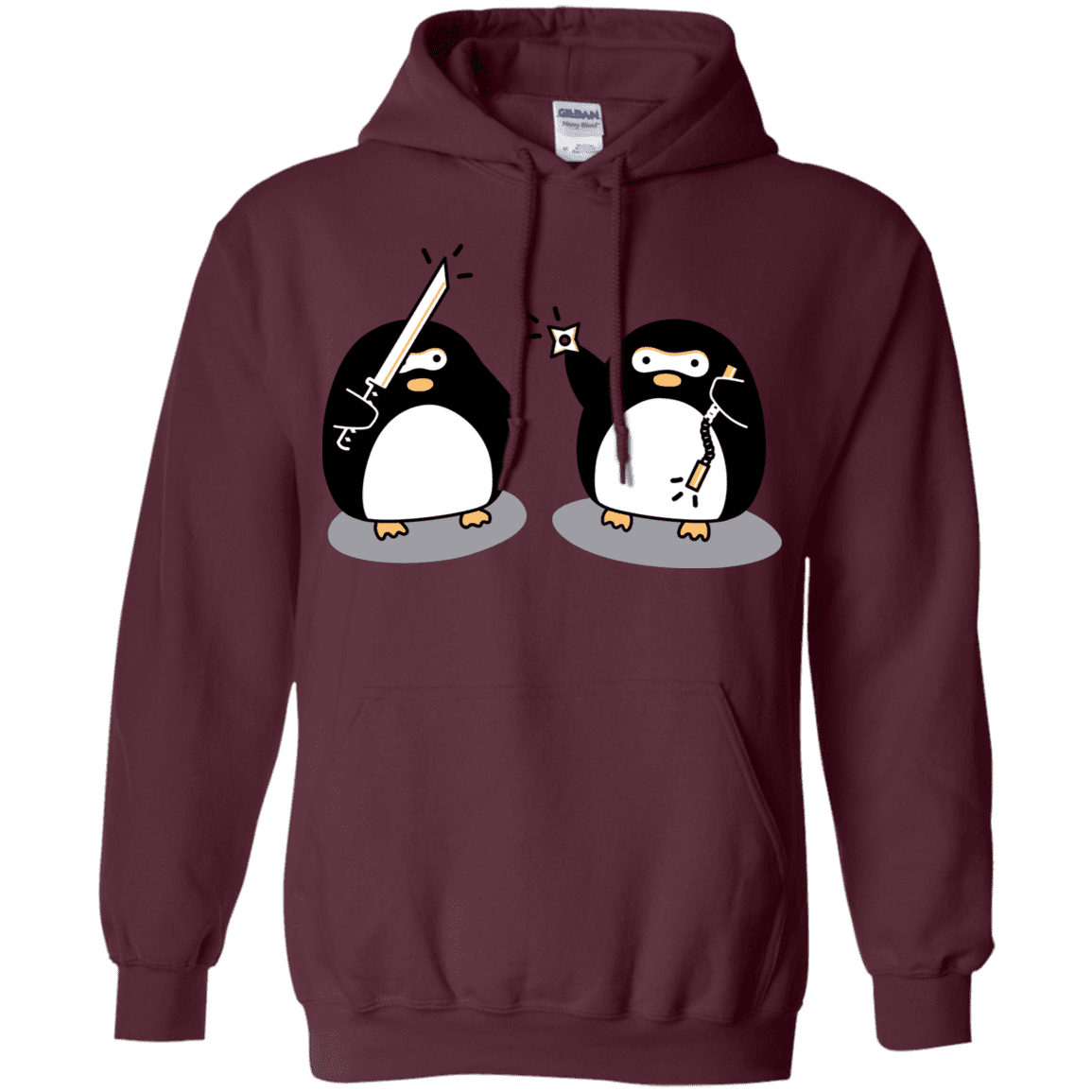 Sweatshirts Maroon / S Cute Ninja Penguins Pullover Hoodie