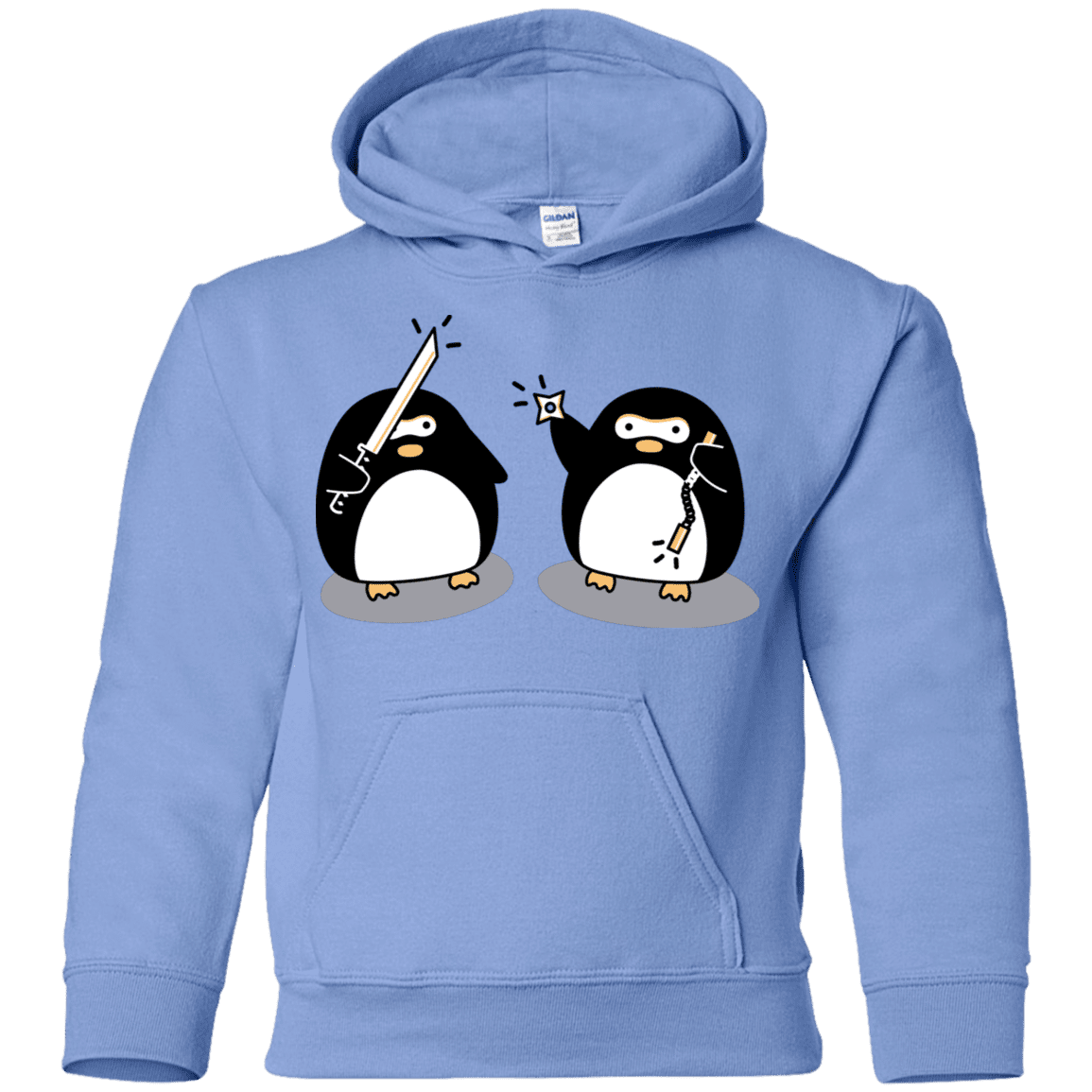 Sweatshirts Carolina Blue / YS Cute Ninja Penguins Youth Hoodie