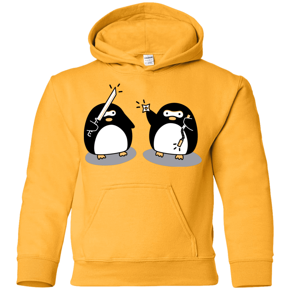 Sweatshirts Gold / YS Cute Ninja Penguins Youth Hoodie