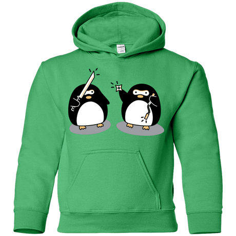 Sweatshirts Irish Green / YS Cute Ninja Penguins Youth Hoodie