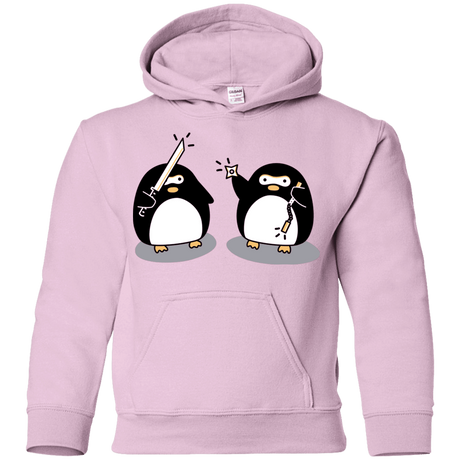 Sweatshirts Light Pink / YS Cute Ninja Penguins Youth Hoodie