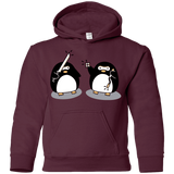 Sweatshirts Maroon / YS Cute Ninja Penguins Youth Hoodie