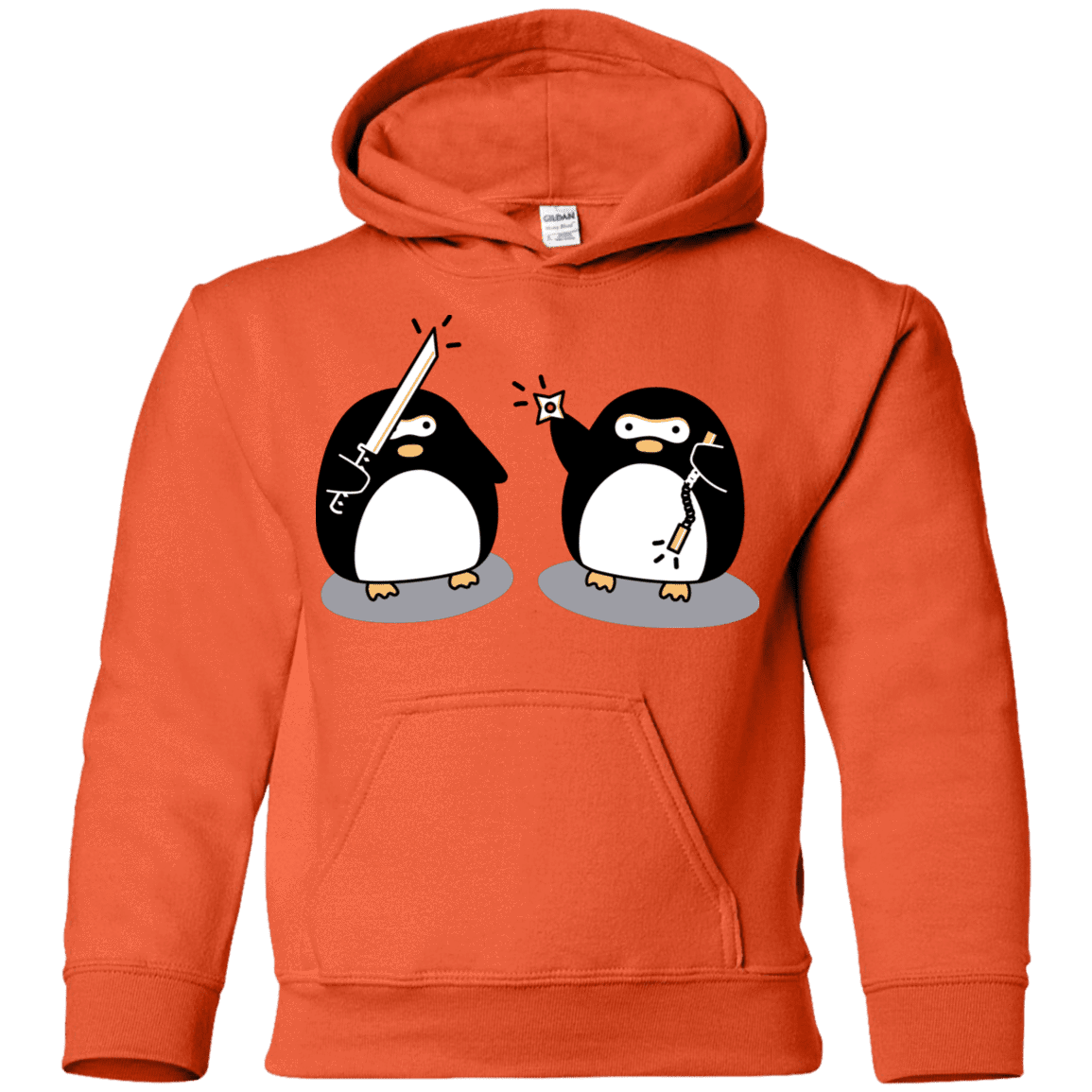 Sweatshirts Orange / YS Cute Ninja Penguins Youth Hoodie