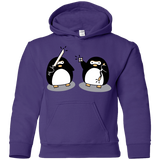 Sweatshirts Purple / YS Cute Ninja Penguins Youth Hoodie