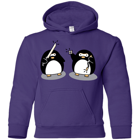 Sweatshirts Purple / YS Cute Ninja Penguins Youth Hoodie