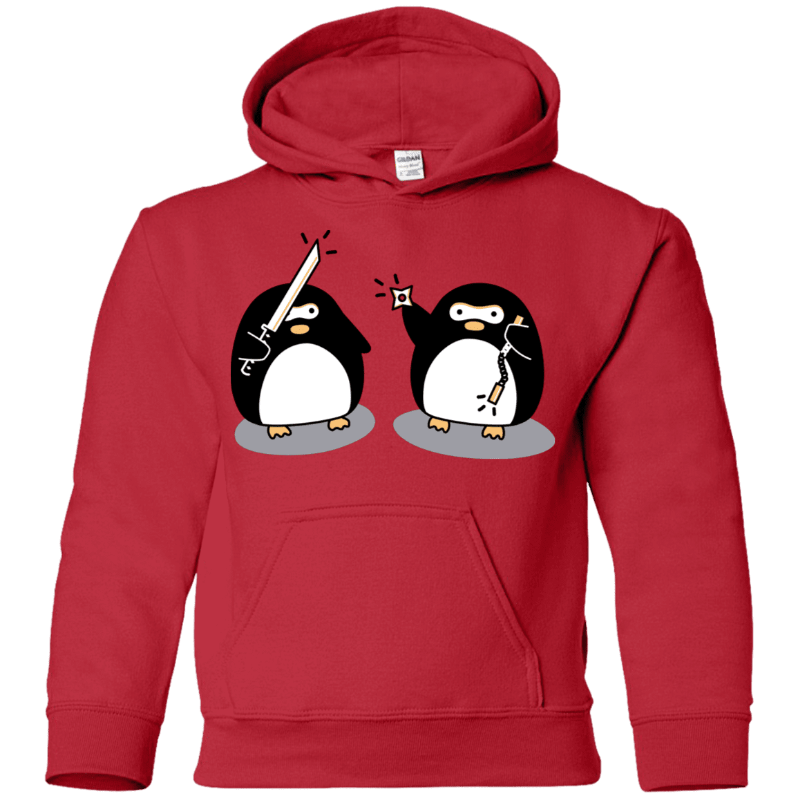 Sweatshirts Red / YS Cute Ninja Penguins Youth Hoodie