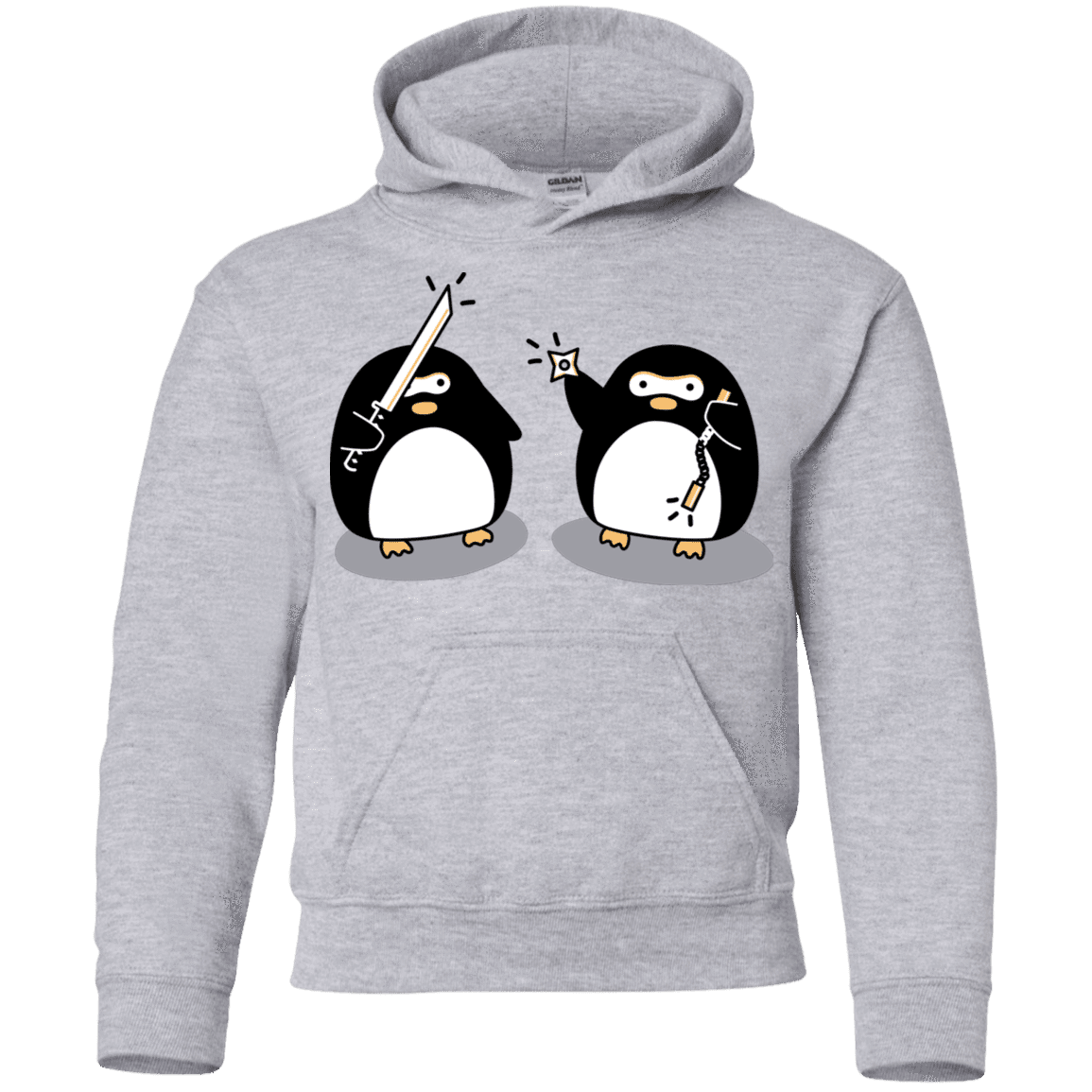 Sweatshirts Sport Grey / YS Cute Ninja Penguins Youth Hoodie