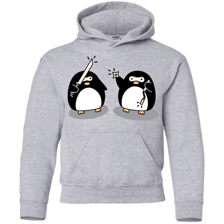 Sweatshirts Sport Grey / YS Cute Ninja Penguins Youth Hoodie