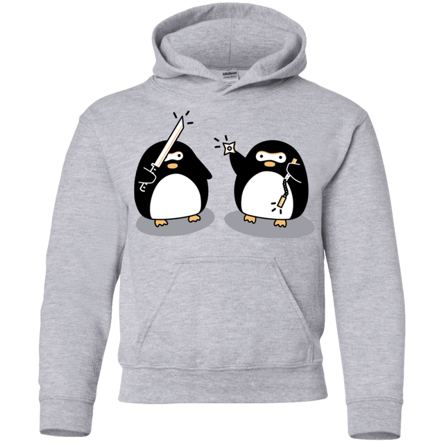 Sweatshirts Sport Grey / YS Cute Ninja Penguins Youth Hoodie