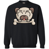 Sweatshirts Black / S Cute Pug and Bone Crewneck Sweatshirt