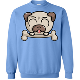 Sweatshirts Carolina Blue / S Cute Pug and Bone Crewneck Sweatshirt