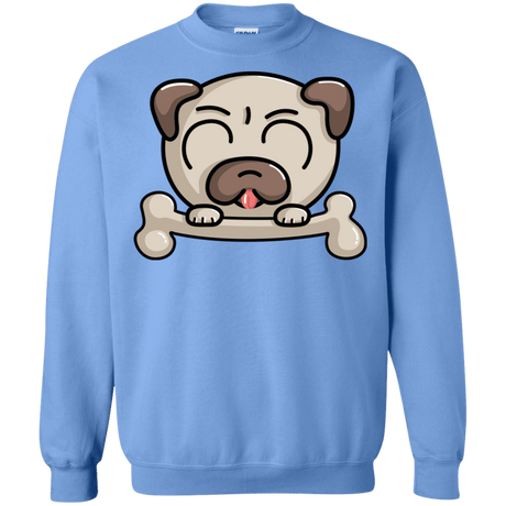 Sweatshirts Carolina Blue / S Cute Pug and Bone Crewneck Sweatshirt