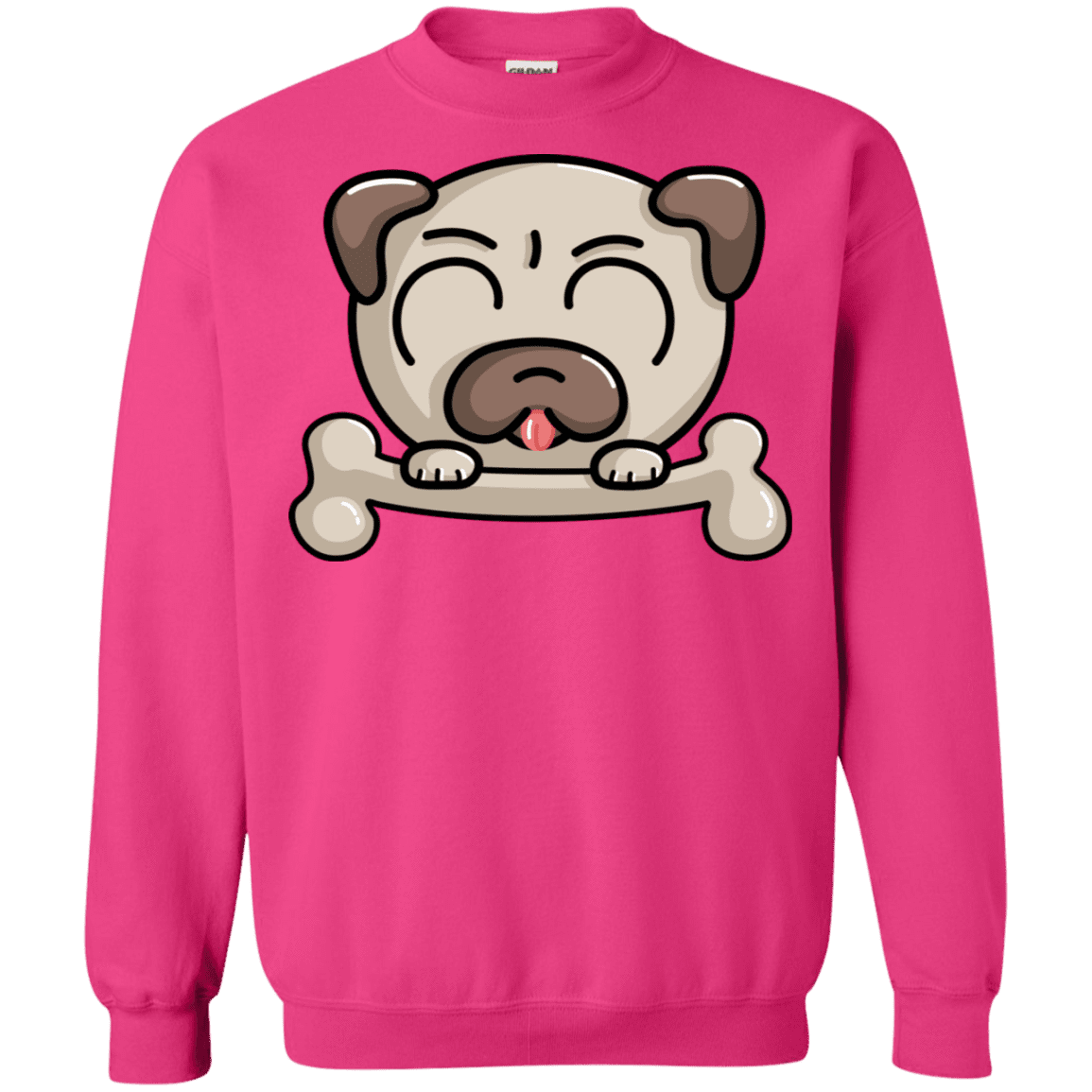 Sweatshirts Heliconia / S Cute Pug and Bone Crewneck Sweatshirt