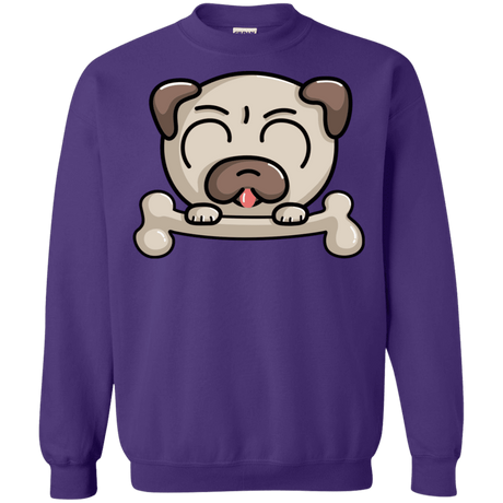 Sweatshirts Purple / S Cute Pug and Bone Crewneck Sweatshirt