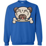 Sweatshirts Royal / S Cute Pug and Bone Crewneck Sweatshirt