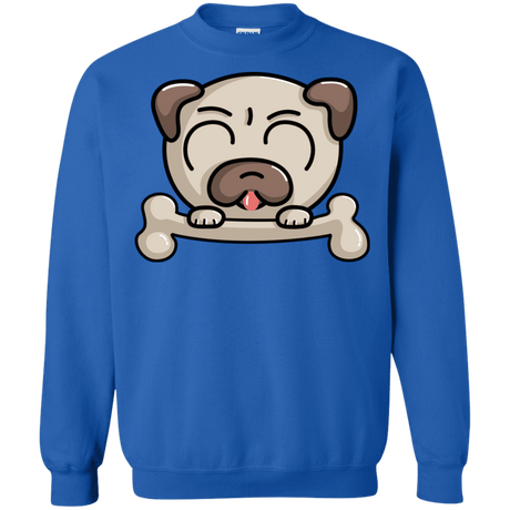 Sweatshirts Royal / S Cute Pug and Bone Crewneck Sweatshirt