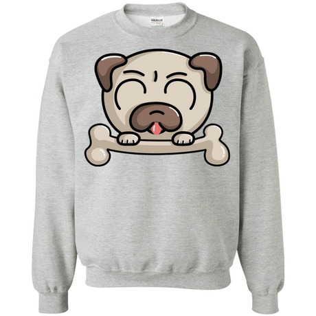 Sweatshirts Sport Grey / S Cute Pug and Bone Crewneck Sweatshirt