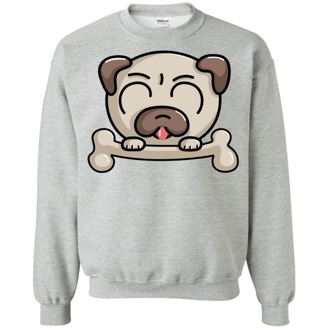 Sweatshirts Sport Grey / S Cute Pug and Bone Crewneck Sweatshirt