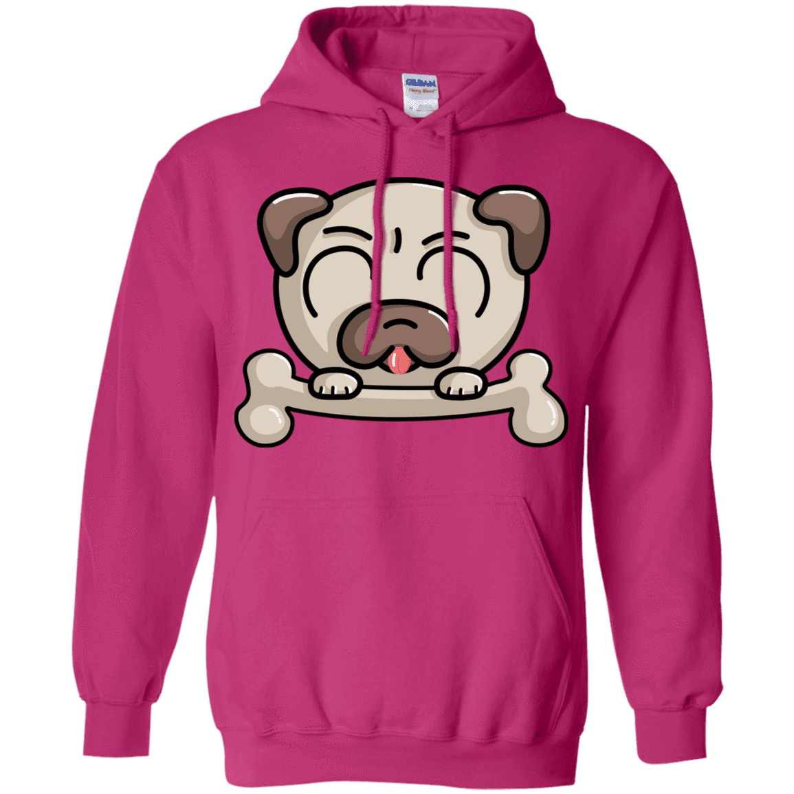 Sweatshirts Heliconia / S Cute Pug and Bone Pullover Hoodie