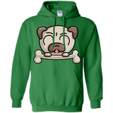 Sweatshirts Irish Green / S Cute Pug and Bone Pullover Hoodie