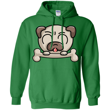 Sweatshirts Irish Green / S Cute Pug and Bone Pullover Hoodie