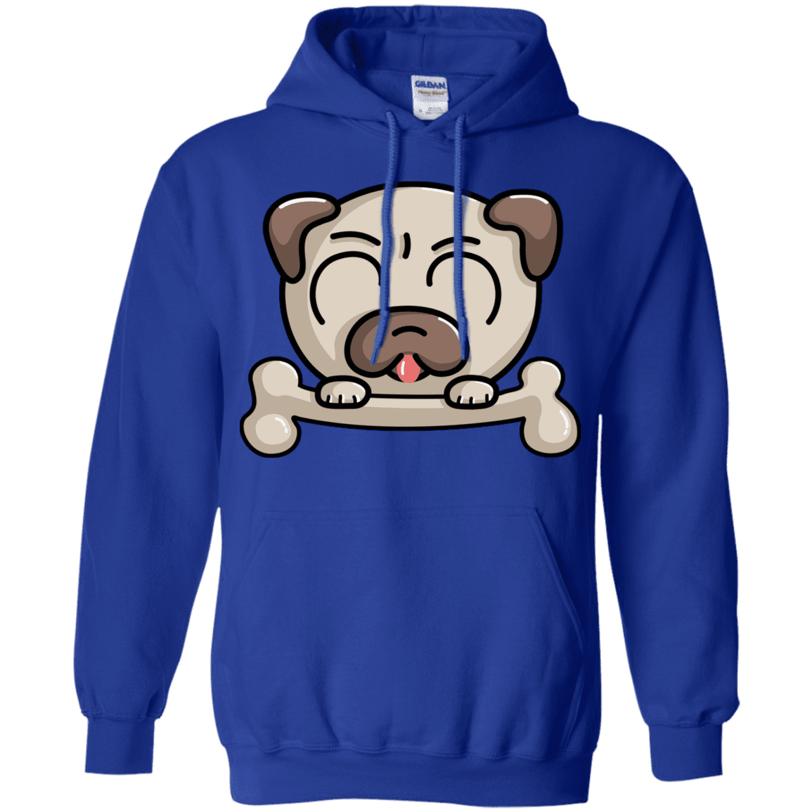 Sweatshirts Royal / S Cute Pug and Bone Pullover Hoodie