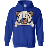 Sweatshirts Royal / S Cute Pug and Bone Pullover Hoodie