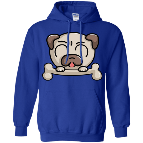 Sweatshirts Royal / S Cute Pug and Bone Pullover Hoodie