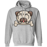 Sweatshirts Sport Grey / S Cute Pug and Bone Pullover Hoodie