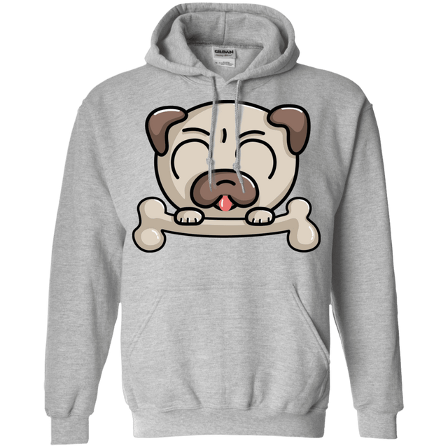 Sweatshirts Sport Grey / S Cute Pug and Bone Pullover Hoodie