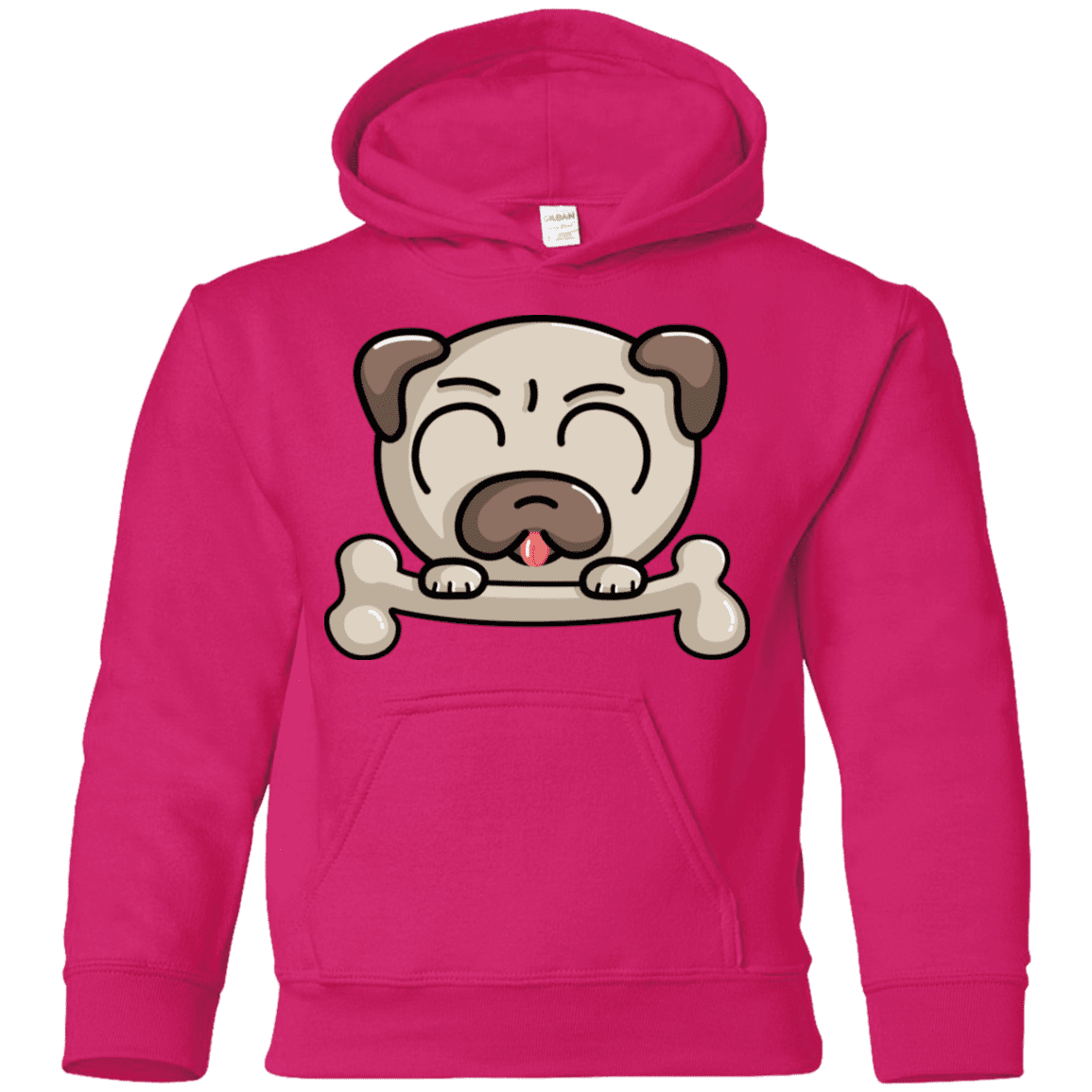 Sweatshirts Heliconia / YS Cute Pug and Bone Youth Hoodie