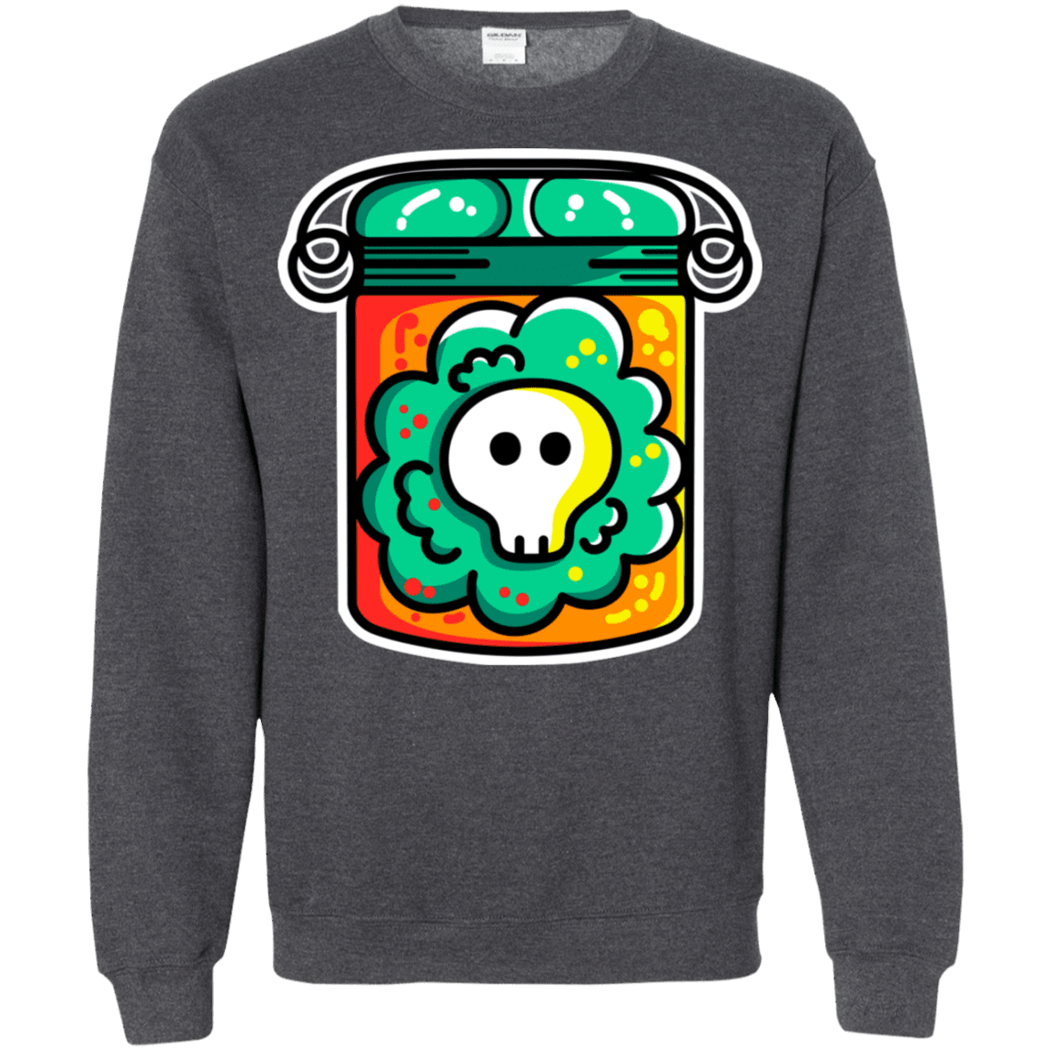 Sweatshirts Dark Heather / S Cute Skull In A Jar Crewneck Sweatshirt