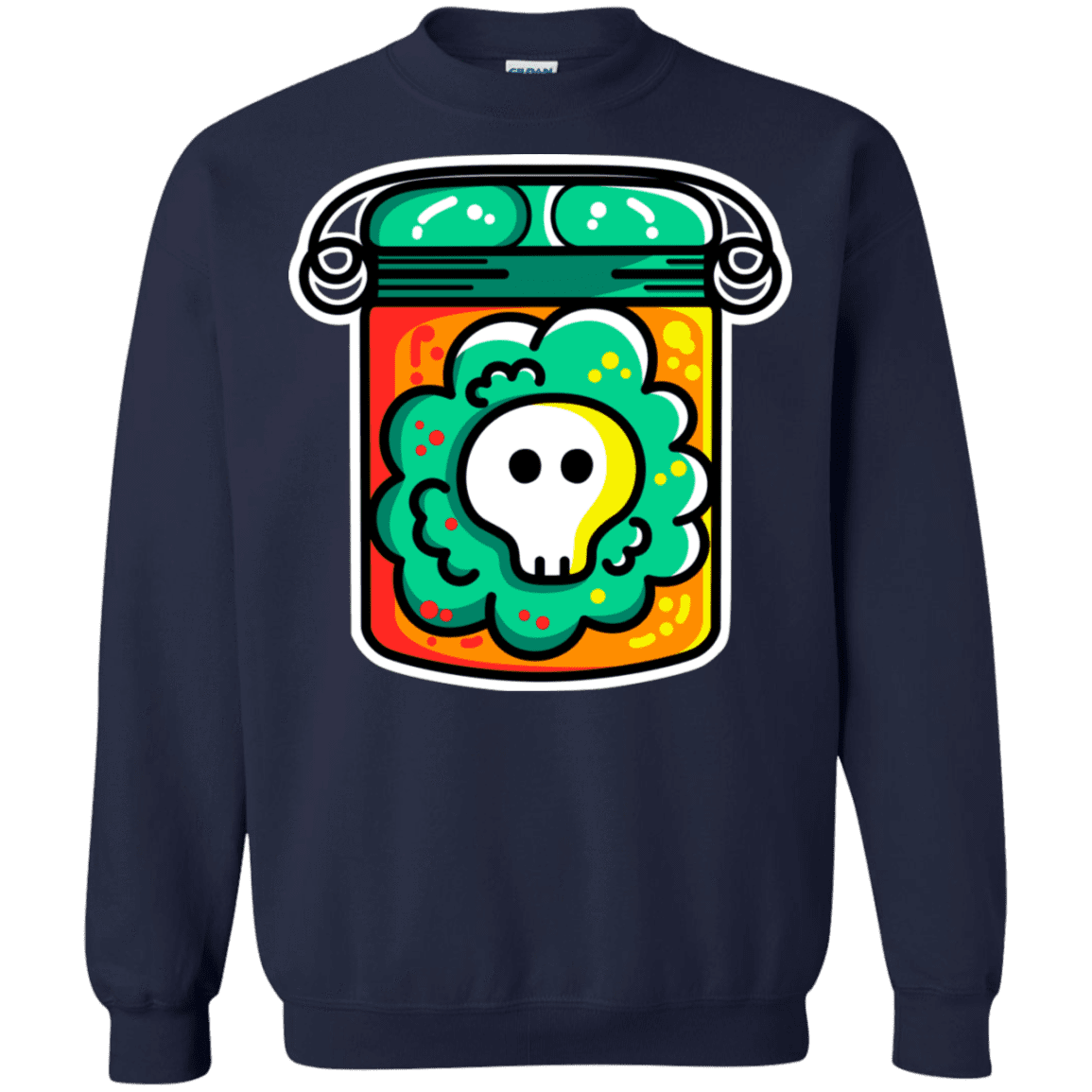 Sweatshirts Navy / S Cute Skull In A Jar Crewneck Sweatshirt