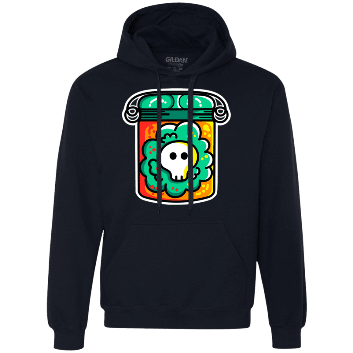 Sweatshirts Navy / S Cute Skull In A Jar Premium Fleece Hoodie