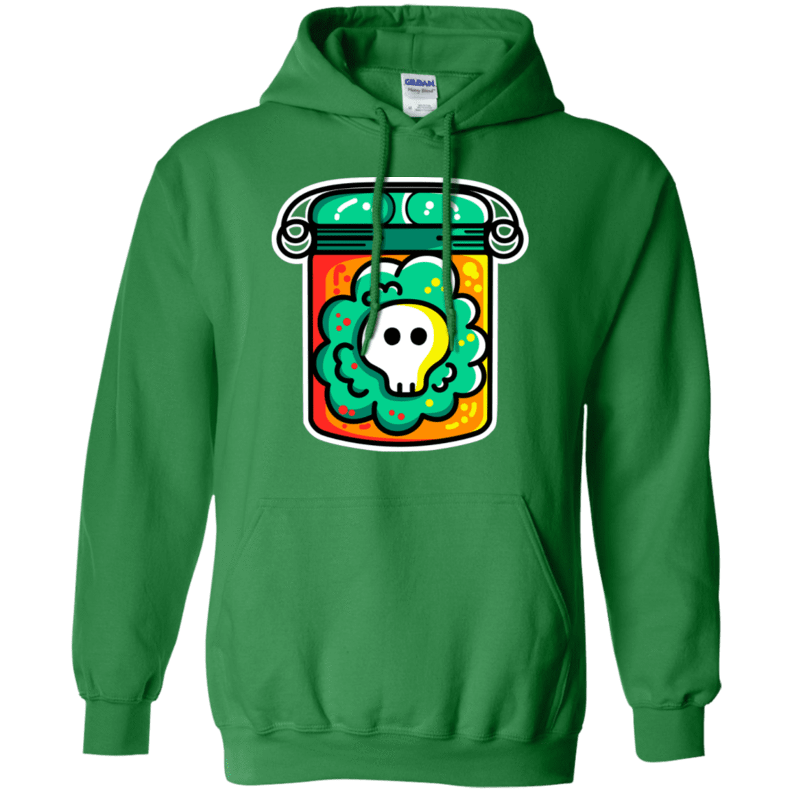 Sweatshirts Irish Green / S Cute Skull In A Jar Pullover Hoodie