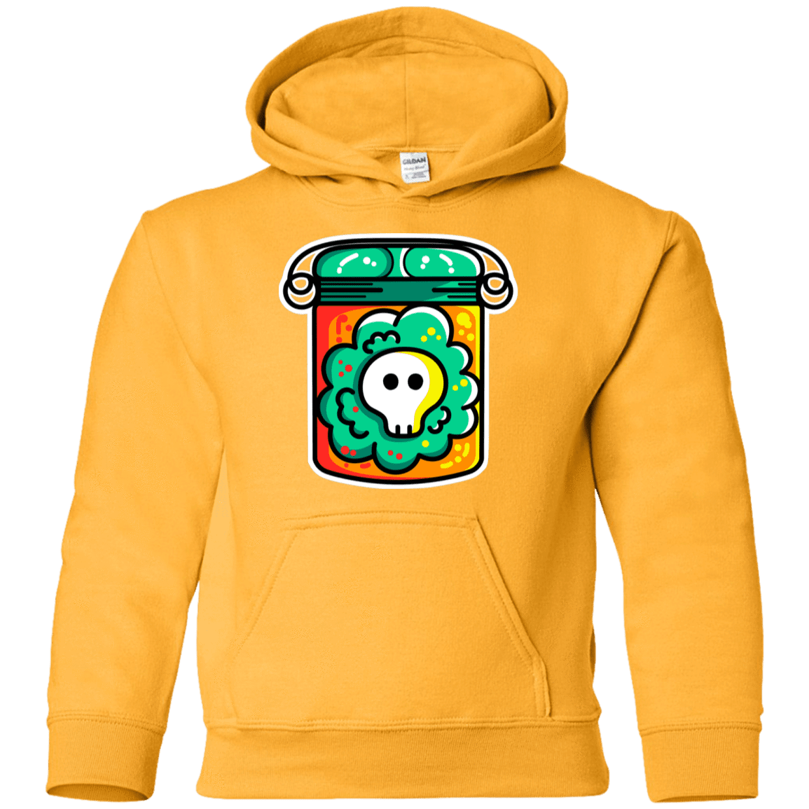Sweatshirts Gold / YS Cute Skull In A Jar Youth Hoodie