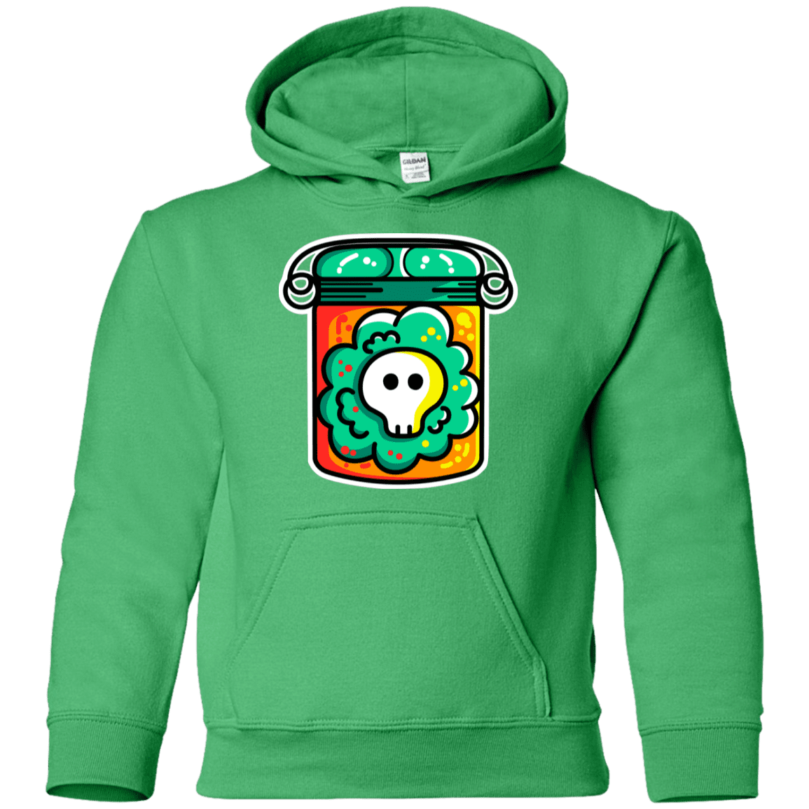 Sweatshirts Irish Green / YS Cute Skull In A Jar Youth Hoodie