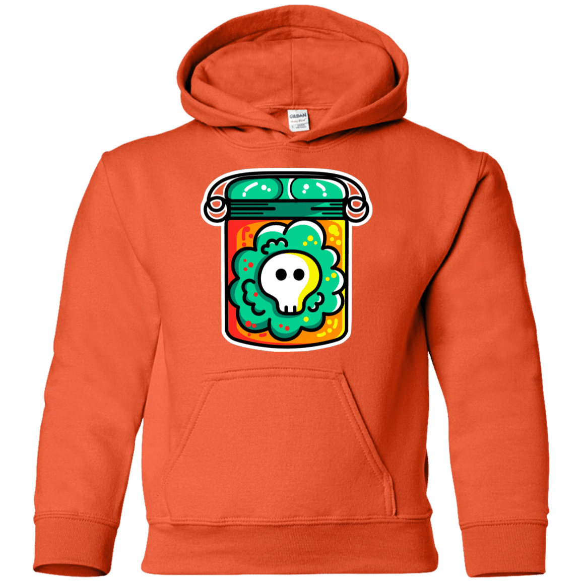 Sweatshirts Orange / YS Cute Skull In A Jar Youth Hoodie