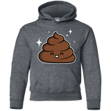 Sweatshirts Dark Heather / YS Cutie Poop Youth Hoodie
